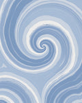 Hypnotic Blue Swirling Spirals Rug