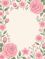 Pastel Pink Floral Vines Rug