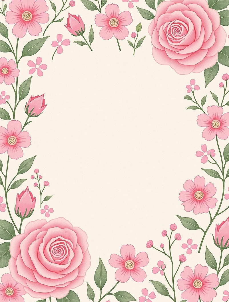 Pastel Pink Floral Vines Rug