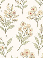 Delicate Floral Botanical Pattern Rug