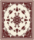 Elegant Dark Red Floral Medallion Rug
