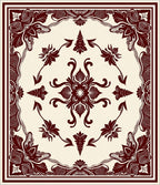 Elegant Dark Red Floral Medallion Rug