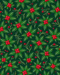 Festive Red Berry Evergreen Sprig Rug