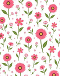 Pink Daisy Pattern Floral Design Rug