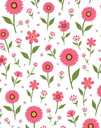 Pink Daisy Pattern Floral Design Rug