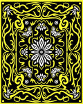 Bold Yellow Floral And Butterfly Pattern Rug