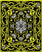 Bold Yellow Floral And Butterfly Pattern Rug