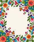 Vibrant Floral Butterfly Pattern Rug