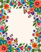 Vibrant Floral Butterfly Pattern Rug