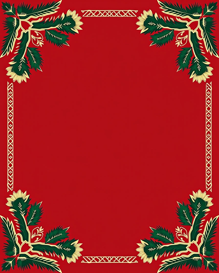 Festive Floral Corner Border Rug