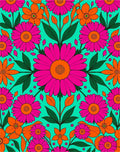 Bold Floral Pattern with Vibrant Colors Rug