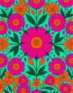 Bold Floral Pattern with Vibrant Colors Rug