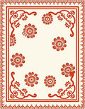 Red Floral Vine Scroll Design Rug