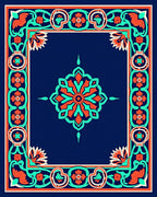 Floral Geometric Medallion Design Rug