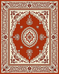 Terracotta Floral Medallion Pattern Rug