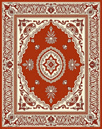 Terracotta Floral Medallion Pattern Rug