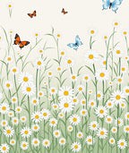 Daisy Meadow Butterfly Pattern Rug