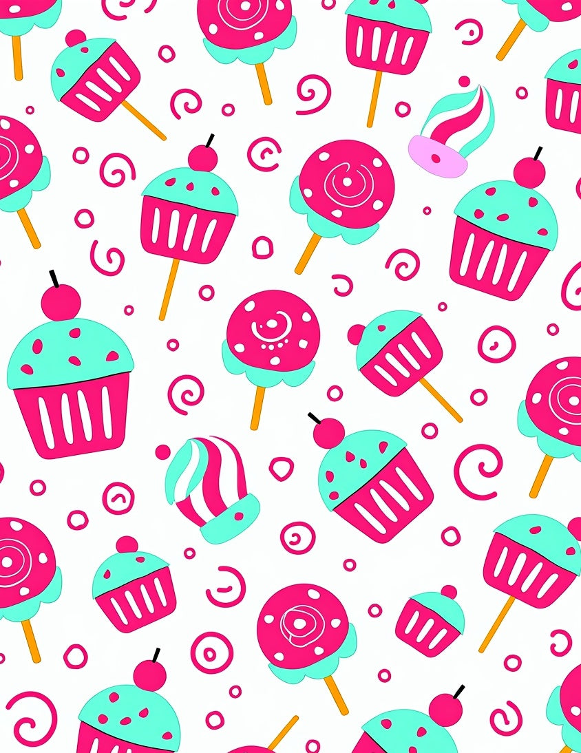 Cute Candy Cupcake Swirl Pattern Rug