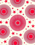 Red Sunburst Star Pattern Design Rug