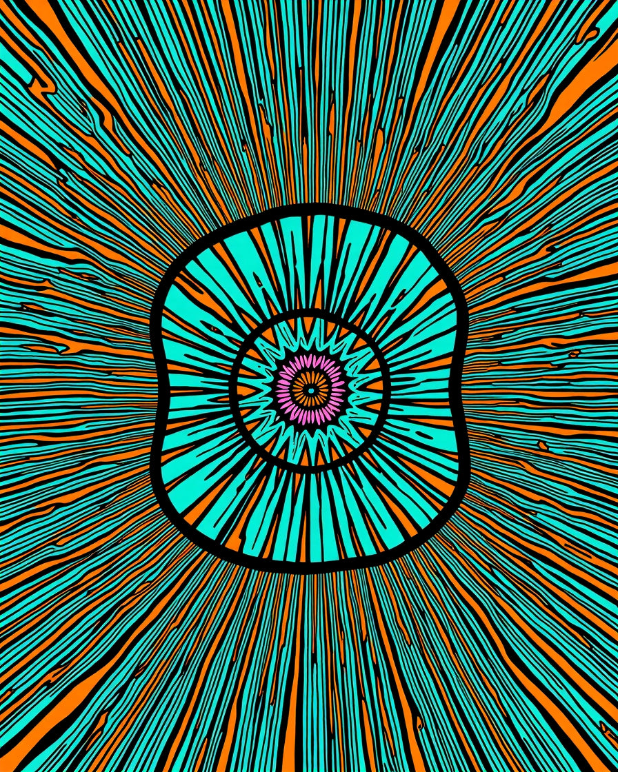 Bright Radial Burst Pattern Rug