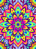 Vibrant Neon Mandala Pattern Rug