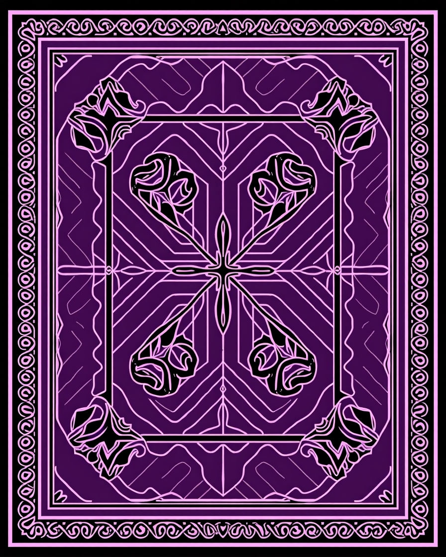 Abstract Floral Geometric Pattern Rug
