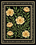 Yellow Floral Vine Pattern Rug