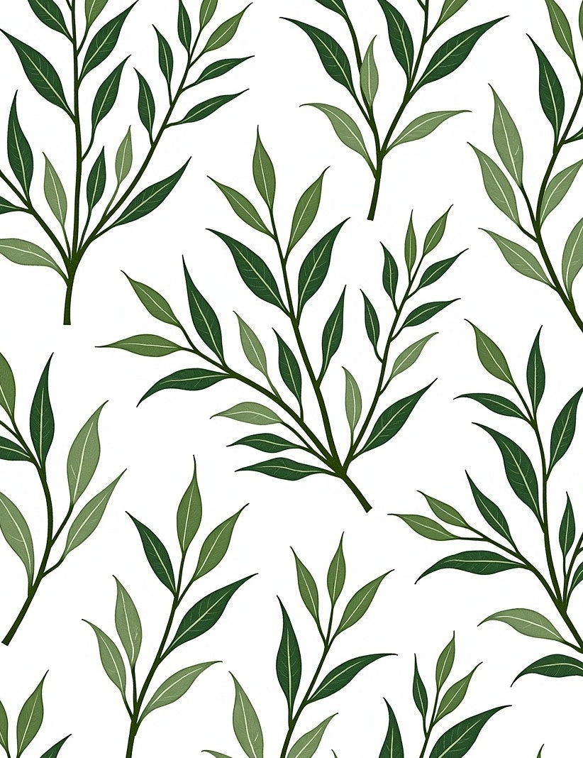 Green Leaf Botanical Pattern Design Rug