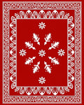Red White Intricate Floral Medallion Design Rug