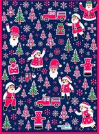 Festive Christmas Santa Tree Truck Pattern Rug