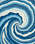 Deep Blue Swirl Agate Pattern Rug