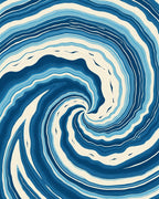 Deep Blue Swirl Agate Pattern Rug