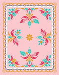 Pink Floral Medallion Pattern Rug