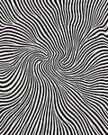 Abstract Wavy Black White Stripes Rug