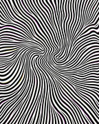 Abstract Wavy Black White Stripes Rug