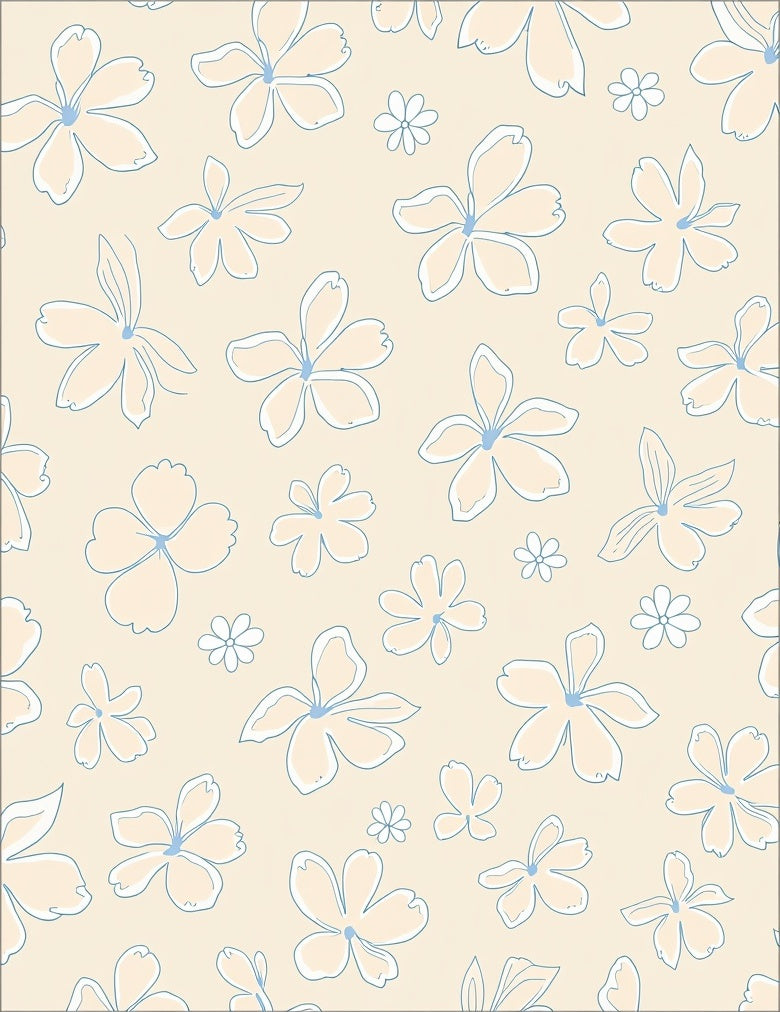 Light Pastel Floral Sketch Rug