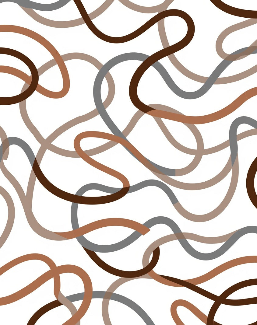 Intertwined Warm Neutrals Swirl Pattern Rug