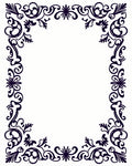 Elegant Dark Floral Scrollwork Lace Rug