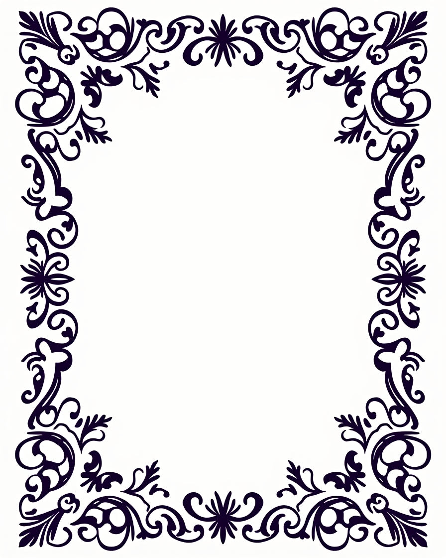 Elegant Dark Floral Scrollwork Lace Rug