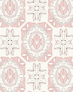Ornate Pink White Mandala Rug