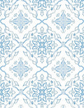 Pale Blue Floral Medallion Lattice Rug