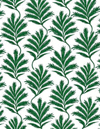 Green Fern Leaf Pattern Rug