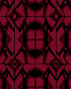 Bold Geometric Red Black Pattern Rug