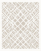 Cream And Taupe Lattice Pattern Rug