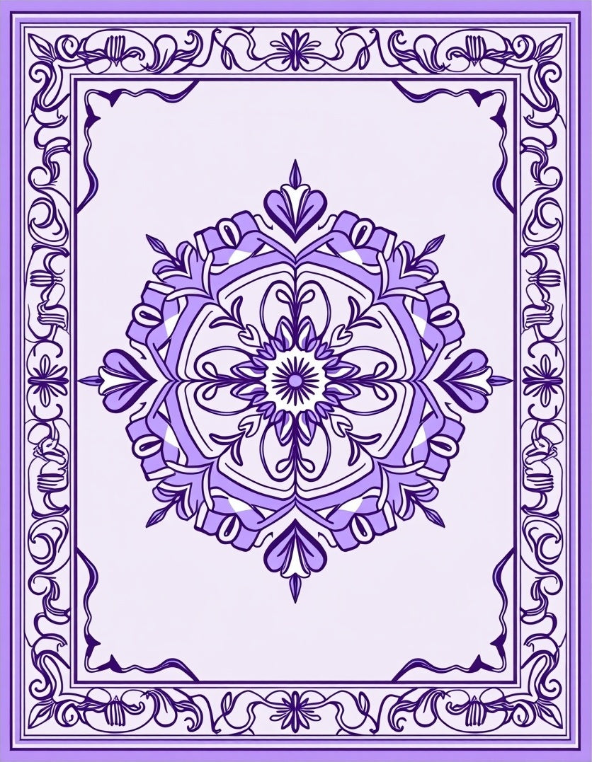 Elegant Violet Mandala Pattern Rug