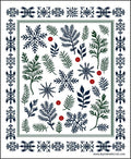 Winter Snowflakes Greenery Border Rug