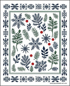 Winter Snowflakes Greenery Border Rug
