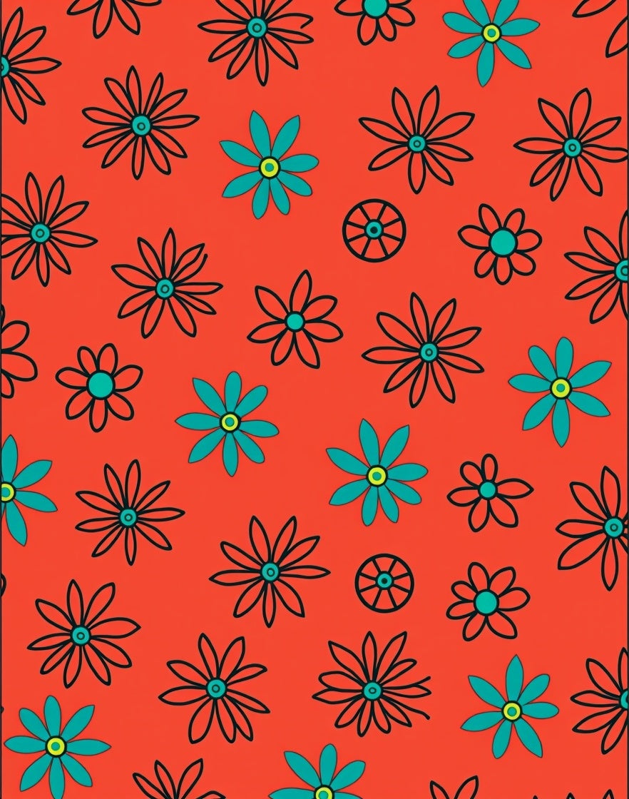 Retro Bloom Floral Pattern Rug