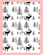 Woodland Elk Pine Tree Pattern Rug