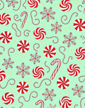 Red Swirl Snowflake Candy Cane Pattern Rug